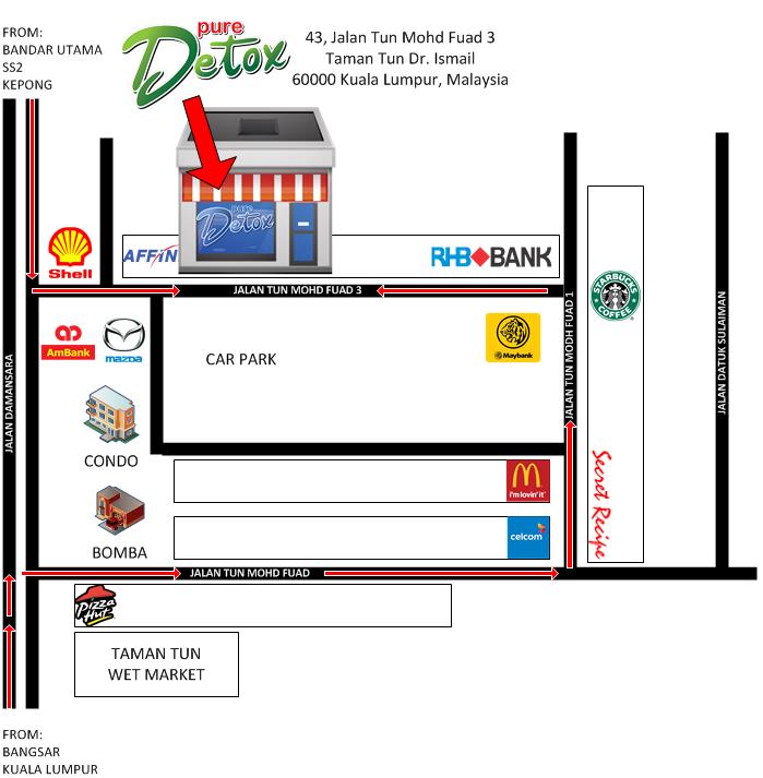 Directions to Pure Detox TTDI